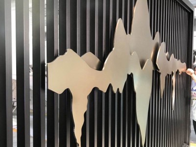 户外中式禅意不锈钢景墙 特色不锈钢景墙定制图3