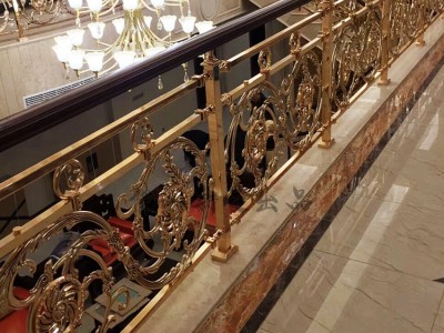 别墅铜艺雕刻楼梯扶手图2