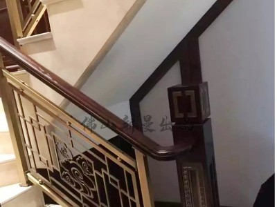 金黄色铜艺楼梯扶手图3