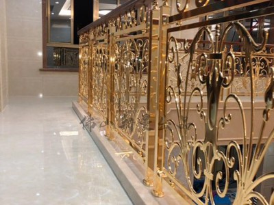 镀金铝艺楼梯栏杆图2