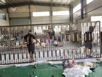 工程装饰不锈钢焊接屏风各种表面工艺颜色处理_上千定制案例图1
