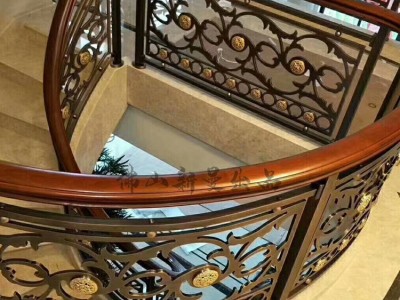 青古铜艺雕刻楼梯护栏图2