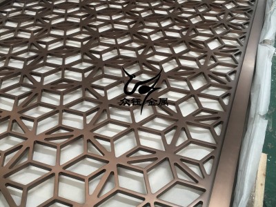 红古铜铝板雕刻艺术镂空屏风 立体感强图1