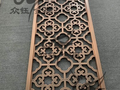红古铜铝板雕刻艺术镂空屏风 立体感强图2