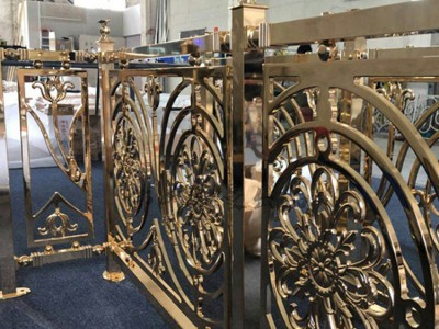 青古铜镀金楼梯护栏图2